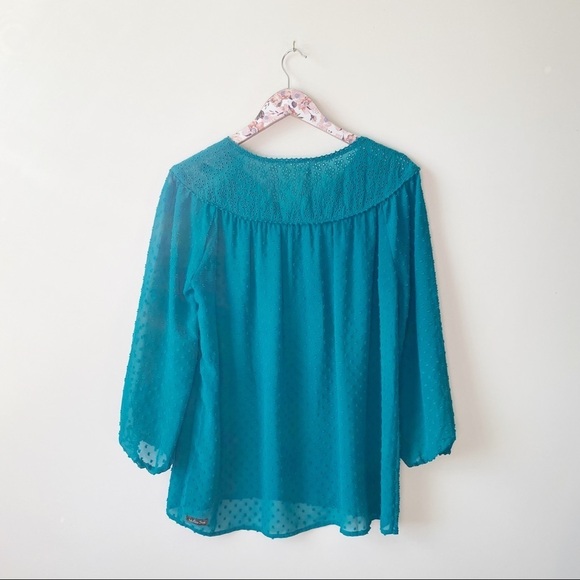 MATILDA JANE Teal Swiss Dot Charisma Blouse! Med - Picture 4 of 10